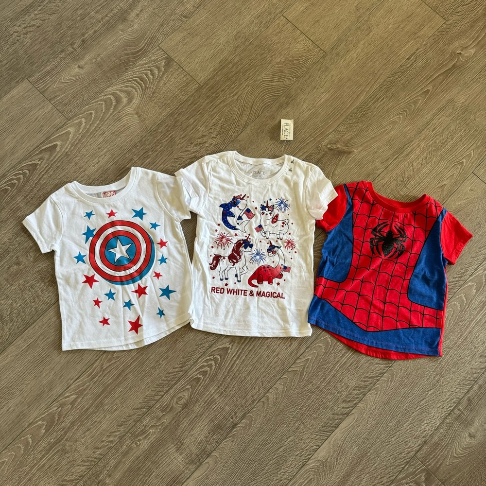 NEW Girl T-shirt Spider-Man captain marvel size 6